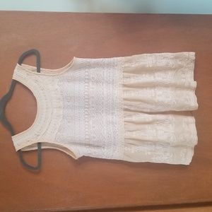 Anthropologie One September Cream & Ivory Crochet and Embroidered Peplum…
